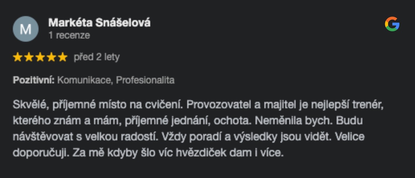recenze google HomeFitnessPlzen